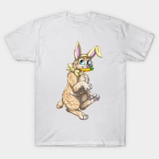 Bobtail BunnyCat: Cream Tabby (Yellow) T-Shirt